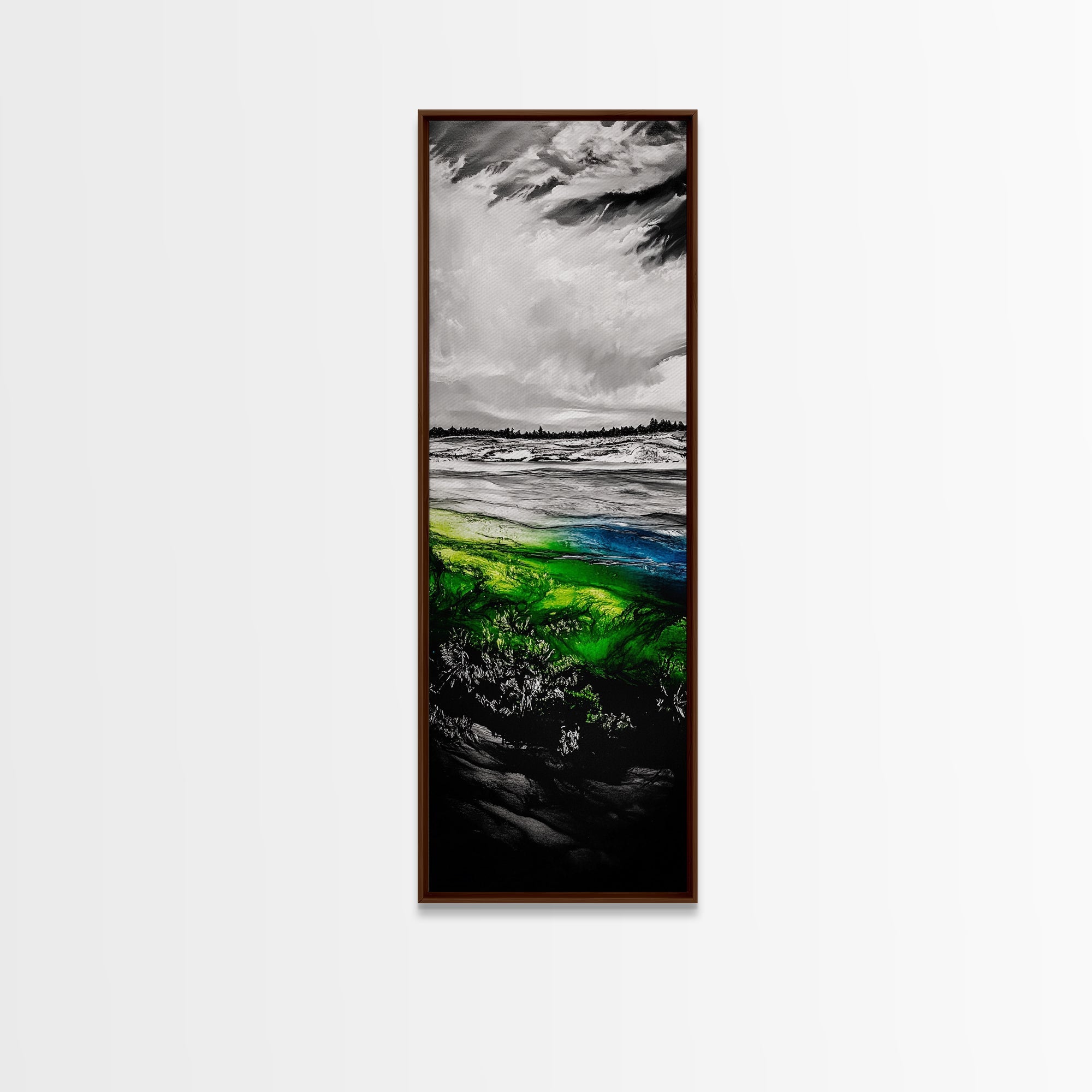 Abstract Landscape Wall Art, Green and Blue Coastal Decor, Nature Inspired Art, Modern Home Decor, Office Wall Art,