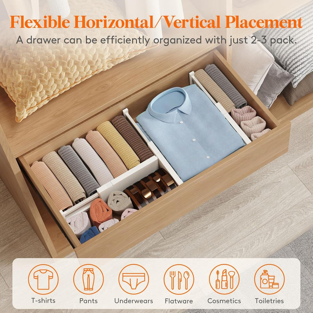 Drawer Dividers, 4 Inch High, 11 To 17 Inch Adjustable