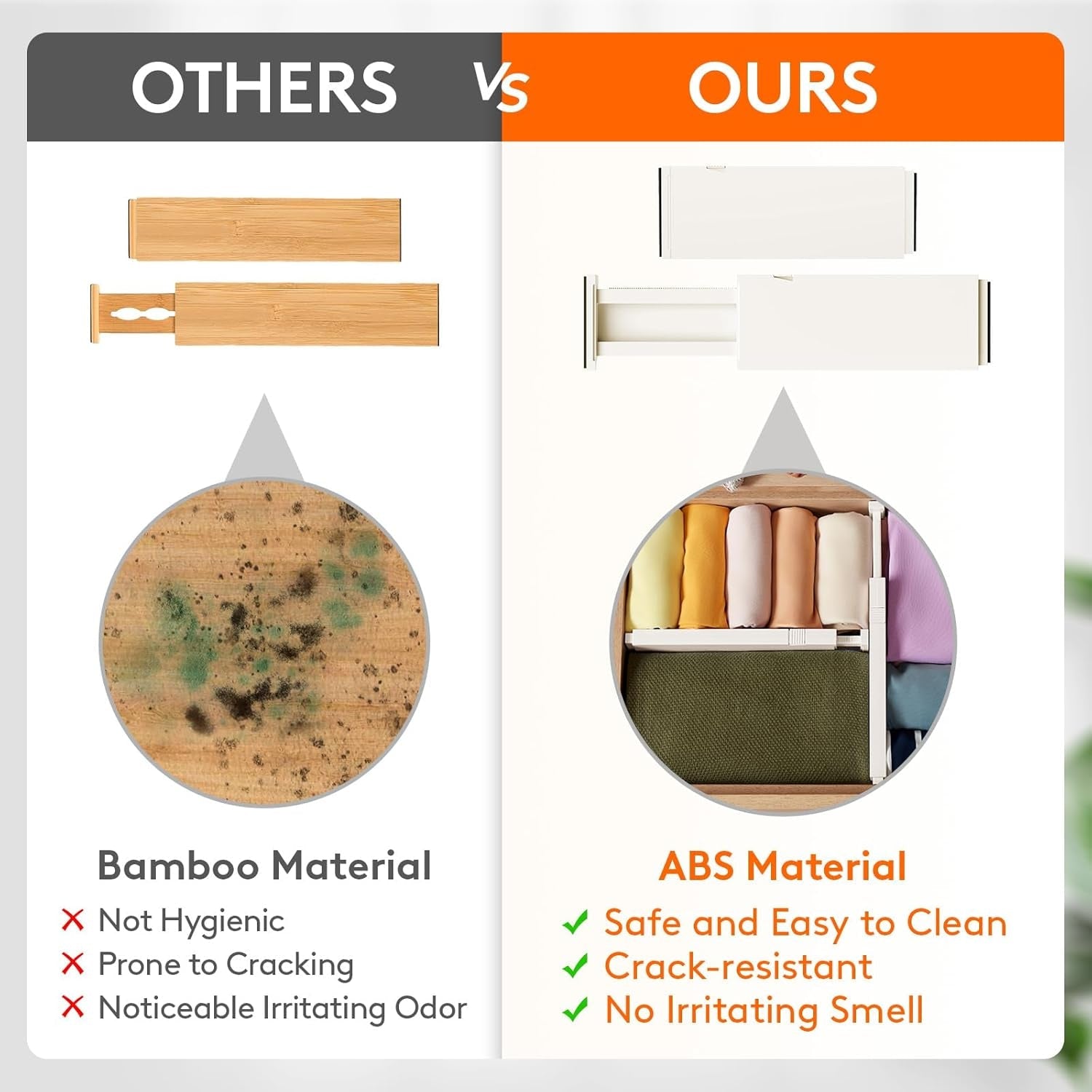 Drawer Dividers, 4 Inch High, 11 To 17 Inch Adjustable