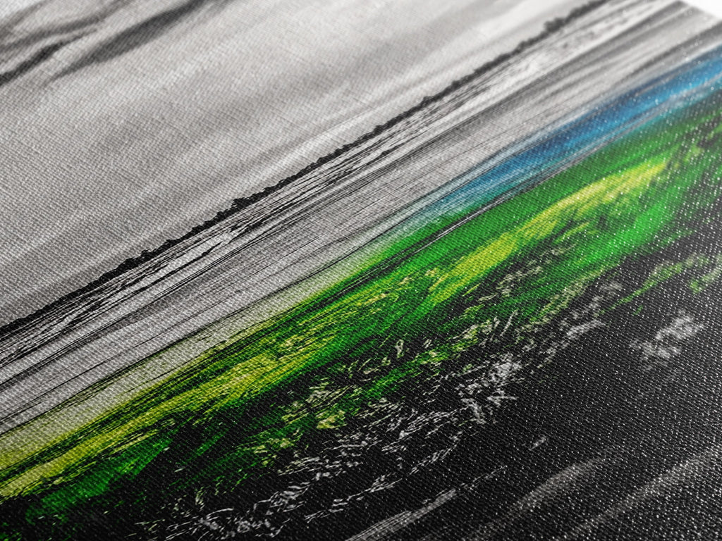 Abstract Landscape Wall Art, Green and Blue Coastal Decor, Nature Inspired Art, Modern Home Decor, Office Wall Art,