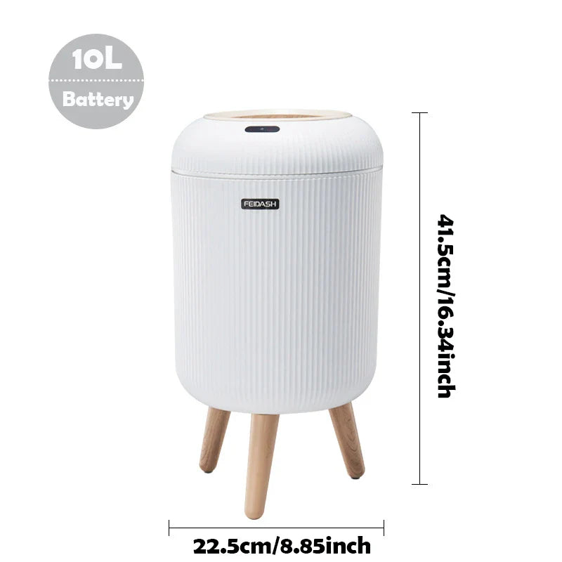 Automatic Trash Can with Lid,  Small Plastic Smart Trash Can, Motion Sensor Trash Can for Bedroom, Bathroom, Kitchen, Office