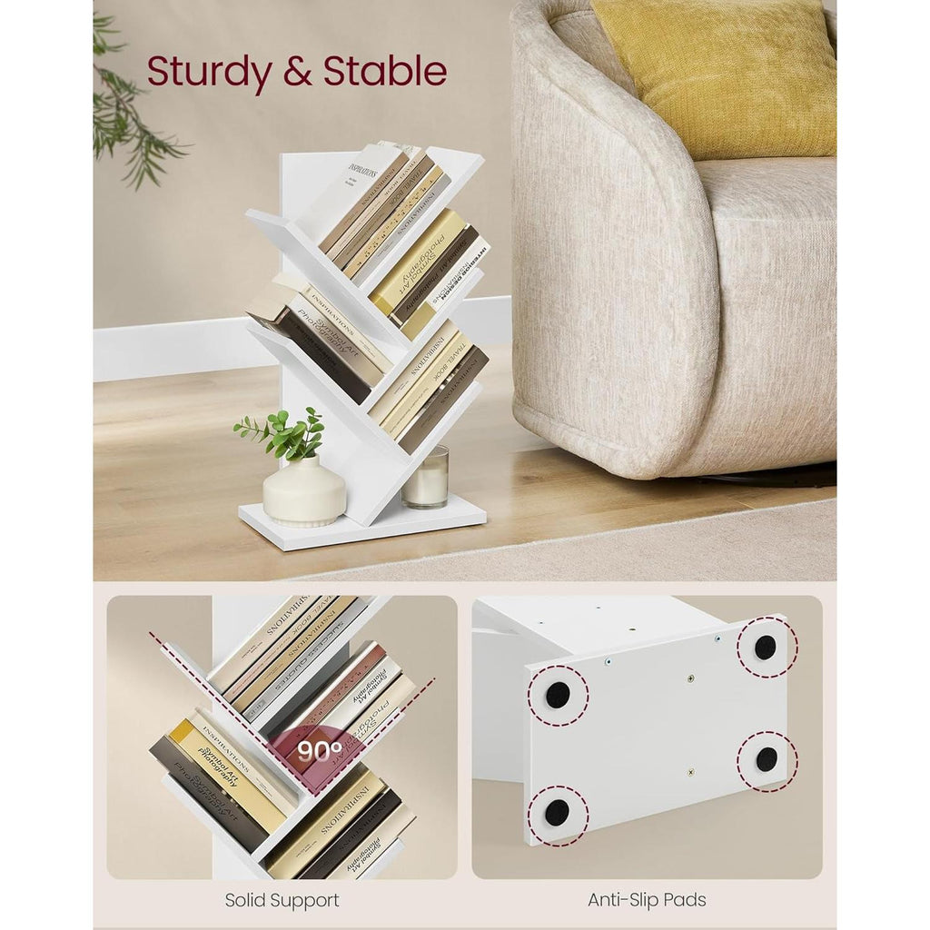 Cloud White Tree Bookshelf Five Tier Corner Shelf Unit